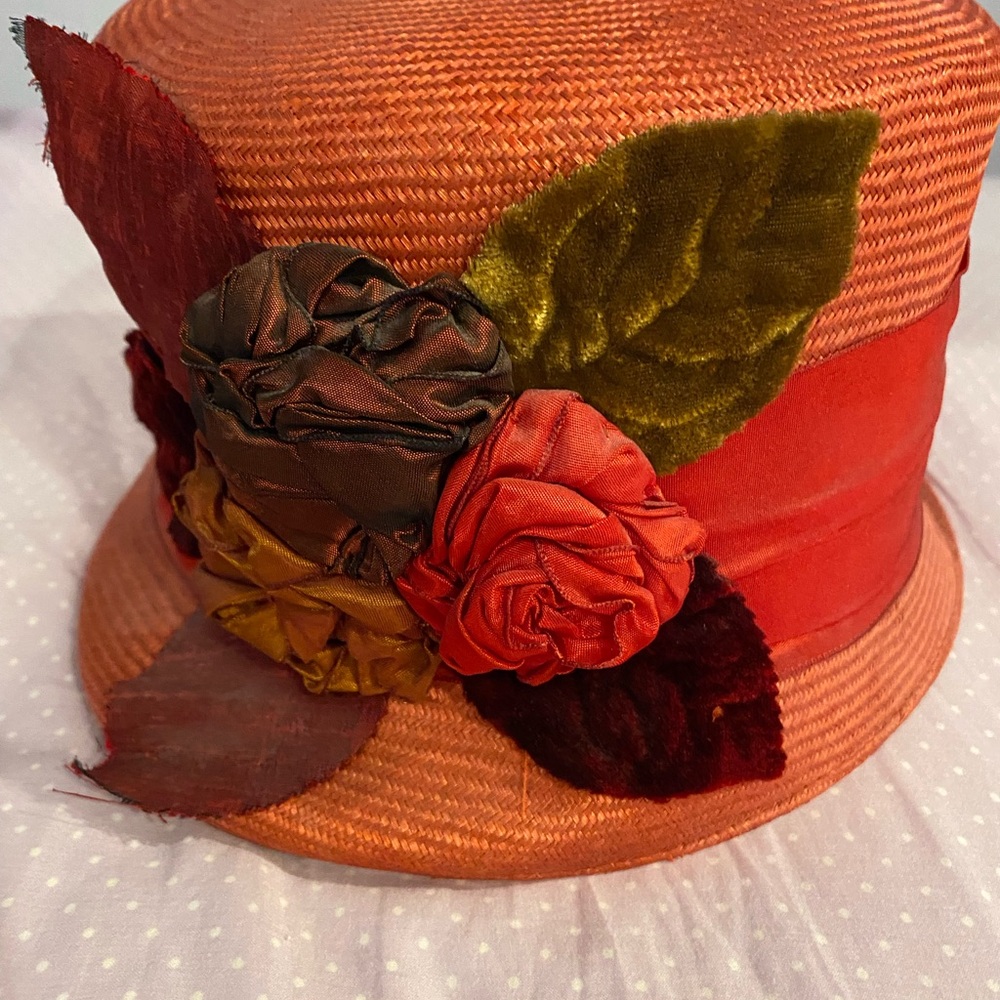 Elegant Red Floral Women's Straw Hat